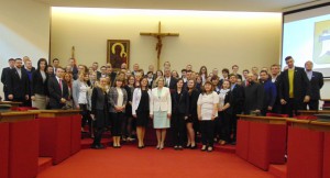 Historyczne spotkanie Zarządu Krajowego Akcji Katolickiej i Rady Krajowej KSM w sali plenarnej KEP w Warszawie.011
